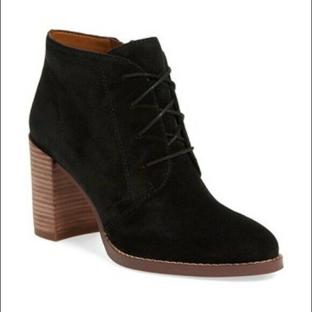 Women’s Franco Sarto Omani Black Suede Heeled Boots